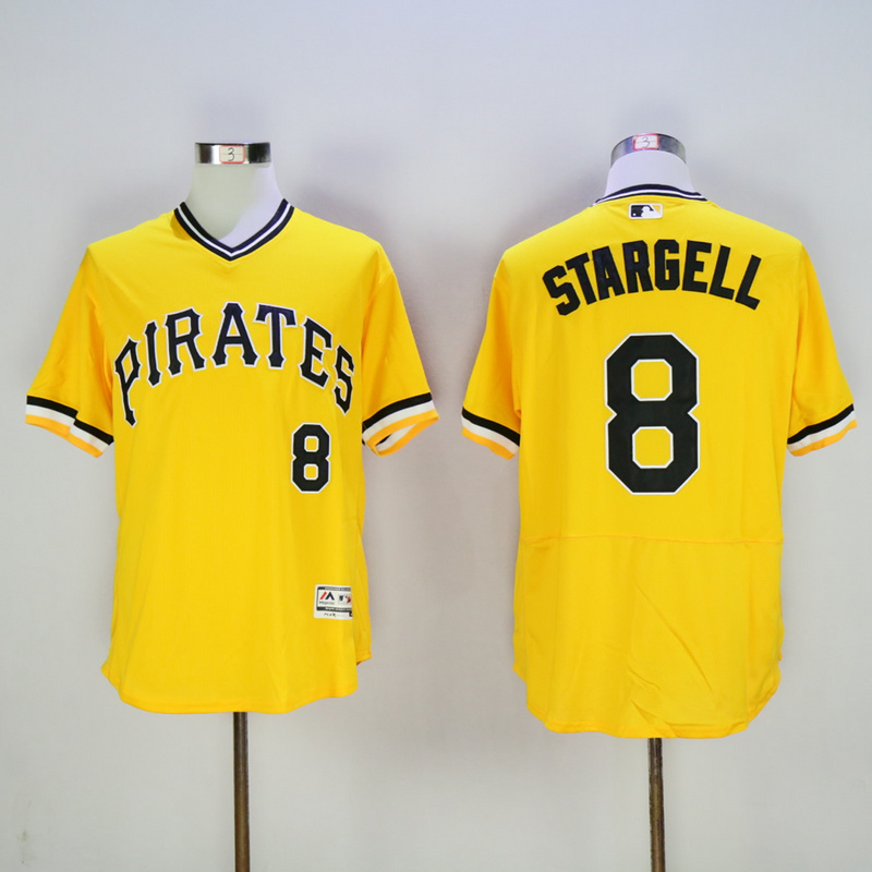 Men Pittsburgh Pirates #8 Stargell Yellow Elite MLB Jerseys